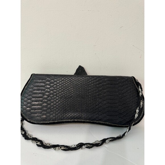 VINTAGE MARY FRANCES BLACK BUTTERFLY BEADED SHOULDER BAG - Picture 5 of 9